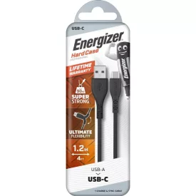   Energizer USB-A - USB-C Lifetime Warranty Kábel - 1.2m 2.4A - Fekete
