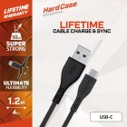 Energizer USB-A - USB-C Lifetime Warranty Kábel - 1.2m 2.4A - Fekete
