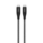 Energizer USB-C - USB-C Metal / Braided Nylon Kábel - 2m 100W - Fekete