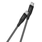 Energizer USB-C - USB-C Metal / Braided Nylon Kábel - 2m 100W - Fekete