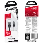 Energizer USB-A - Micro USB Bicolor Kábel - 1.2m 2.4A - Fekete-Szürke