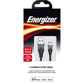 Energizer USB-A - Lightning Bicolor Kábel - 1.2m 2.4A - Fekete-Szürke   Energizer USB-A - Lightning Bicolor Kábel - 1.2m 2.4A - Fekete-Szürke