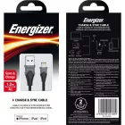 Energizer USB-A - Lightning Bicolor Kábel - 1.2m 2.4A - Fekete-Szürke