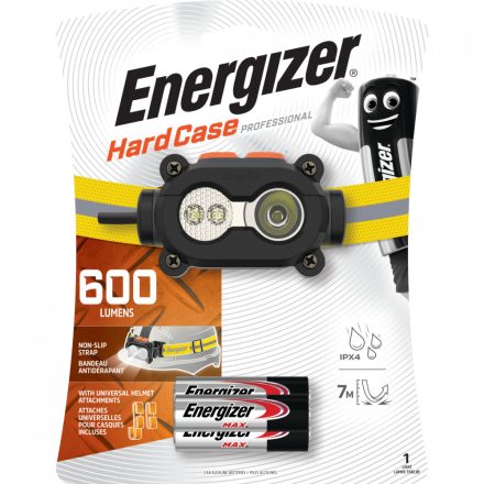 Energizer HardCase Pro Fejlámpa - 600 lm - 3xAA Elemmel
