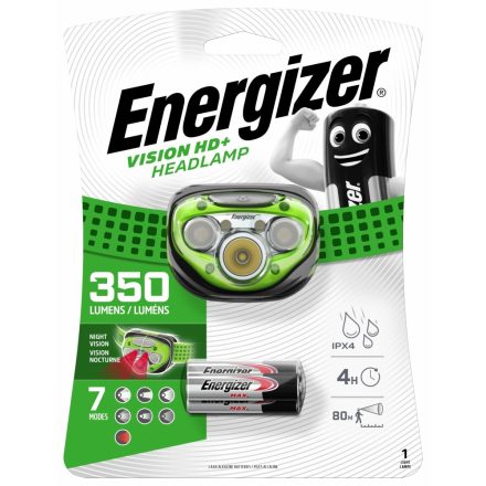 Energizer Vision HD+ Fejlámpa - 350 lm - elemmel