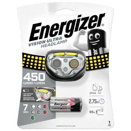 Energizer Vision Ultra Fejlámpa - 450 lm - elemmel