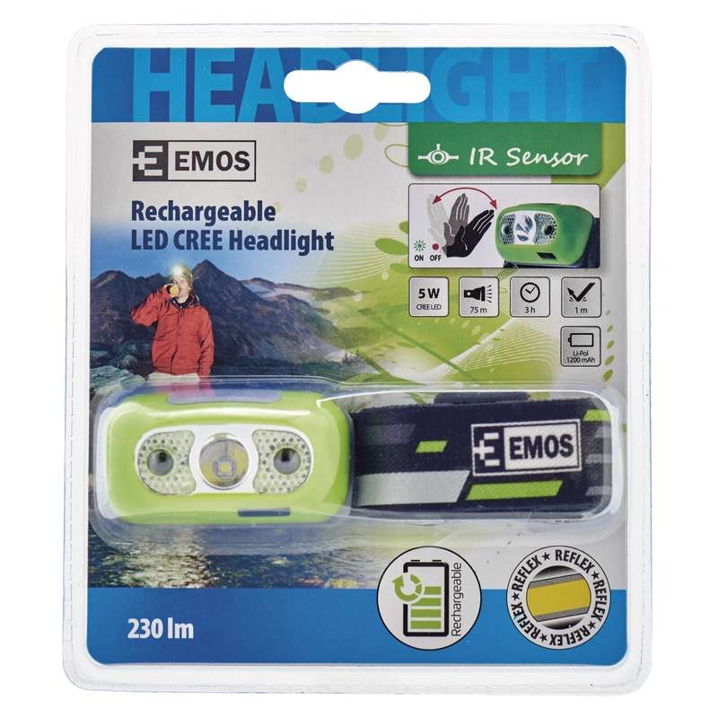 Emos Fejlámpa 5W CREE LED + microUSB Újratölthető Mozgás Emos Fejlámpa 5W CREE LED + microUSB Újratölthető Mozgás