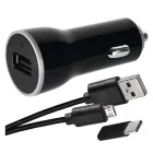 Emos Autós Töltő Szett USB 2.1A + microUSB + USB-C