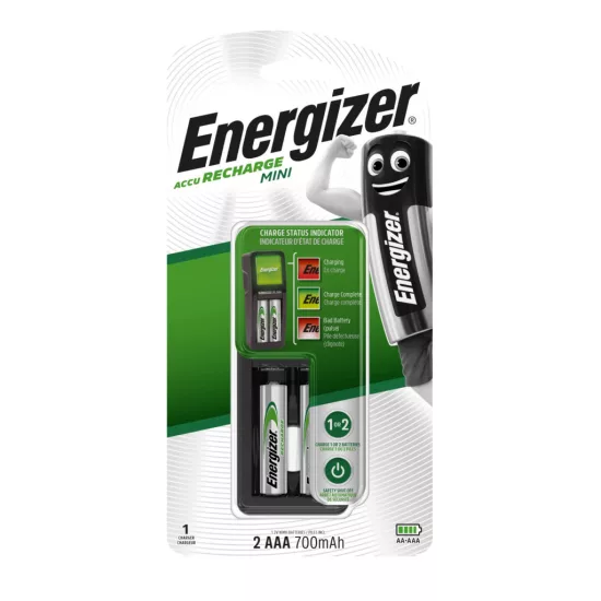 Energizer Mini NiMH Akkumulátor Töltő + 2x 700 mAh AAA