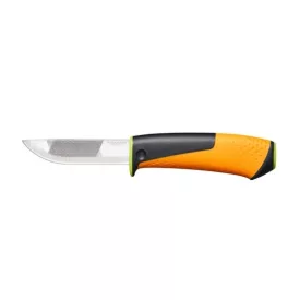   Fiskars Kés építőipari munkákhoz - tokba épített élezővel