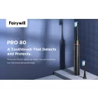 FairyWill P80 Szónikus Fogkefe Fejkészlettel, Tokkal, Nyomásérzékelővel - Fekete