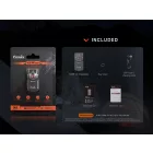 Fenix  E03R V2.0 Újratölthető Kulcstartó Lámpa - 500 lm - USB-C - Kék