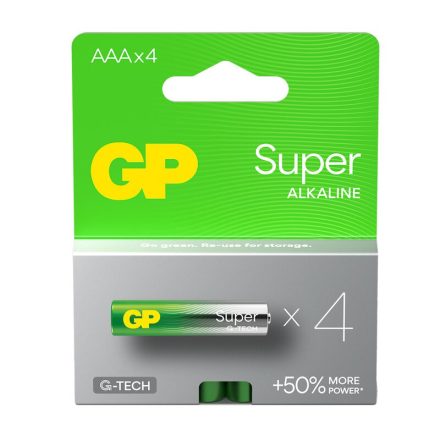 GP Super Alkáli G-TECH AAA Mikro LR03 elem x 4 db