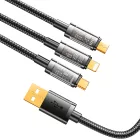 Joyroom 3in1 USB - USB-C + micro + Lightning Kábel - 1.2m 3.5A - Fekete