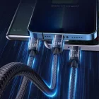 Joyroom 3in1 USB - USB-C + micro + Lightning Kábel - 1.2m 3.5A - Fekete