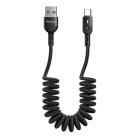 Mcdodo Omega CA-6420 USB-A - USB-C Spirál Kábel - 1,8m 2A - Fekete