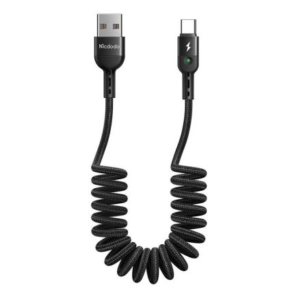 Mcdodo Omega CA-6420 USB - USB-C Spirál Kábel - 1,8m 2A - Fekete