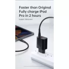 Mcdodo Hálózati Töltő - USB-A + USB-C -33W - C+C Kábellel  - Fekete