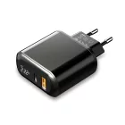 Mcdodo Hálózati Töltő - USB-A + USB-C -20W  - Fekete
