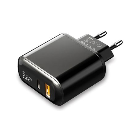 Mcdodo Hálózati Töltő - USB + USB-C -20W  - Fekete