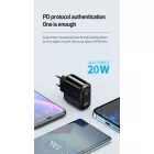 Mcdodo Hálózati Töltő - USB-A + USB-C -20W  - Fekete