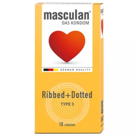 Masculan "3" Ribbed+Dotted Gumióvszer x 10 db