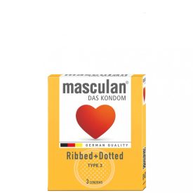 Masculan "3" Ribbed+Dotted Gumióvszer x 3 db