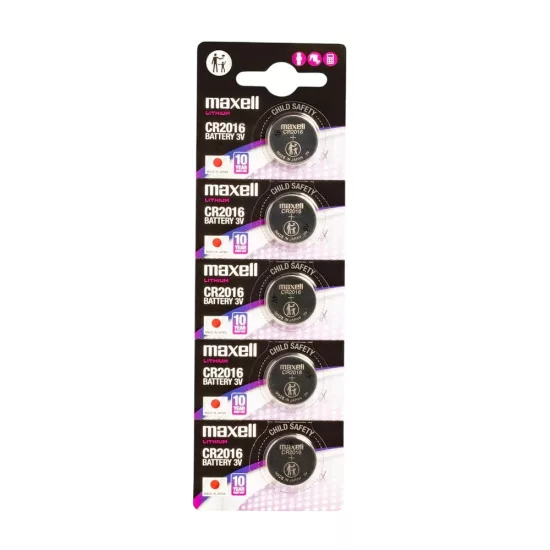 Maxell CR2016 Lítium Gombelem x 5 db