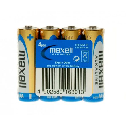 Maxell Alkáli Ceruza AA LR6 elem x 4 db fóliában