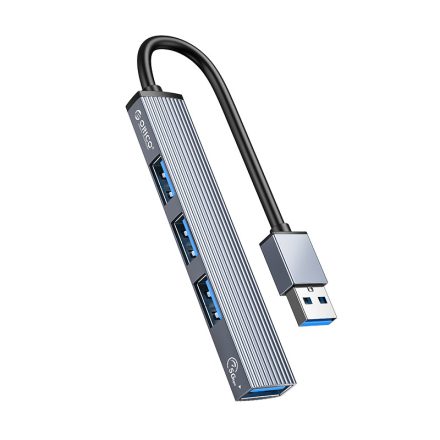 Orico USB HUB - 3x USB 2.0 + USB 3.0 5Gbps 15cm - Szürke