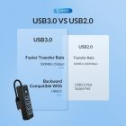 Orico USB-C HUB - 4x USB 3.0 5Gbps 15cm - Fekete
