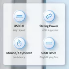 Orico USB-C HUB - 4x USB 3.0 5Gbps 15cm - Fehér