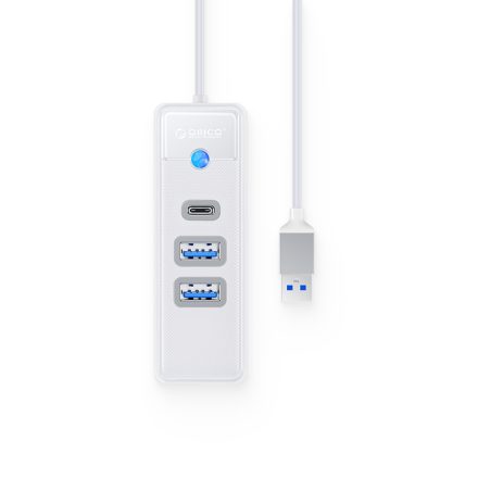 Orico USB HUB - 2x USB 3.0 + USB-C 5Gbps 15cm - Fehér