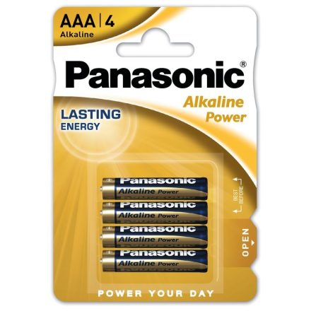 Panasonic Alkaline Power AAA LR03 Mikro Elem x 4 db