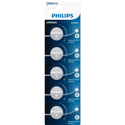 Philips CR2032 Lithium Gombelem x 5 db