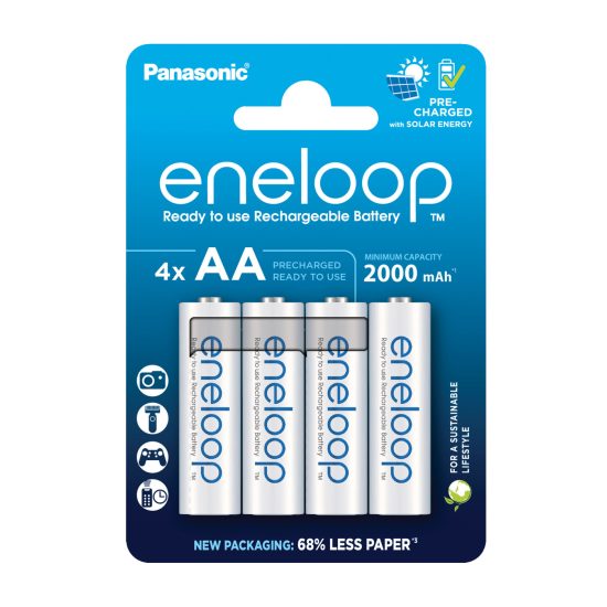 Panasonic Eneloop AA 2000mAh akkumulátor BK-3MCDE/4BE x 4 db