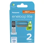 Panasonic Eneloop Lite DECT AAA 550 mAh akkumulátor BK-4LCCE/2DE x 2 db