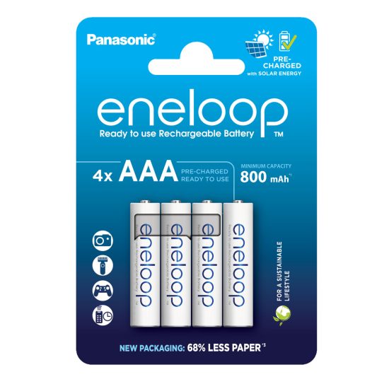 Panasonic Eneloop AAA 800mAh akkumulátor BK-4MCDE/4BE x 4 db
