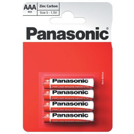 Panasonic Zinc Féltartós AAA Mikro Elem, 4 db