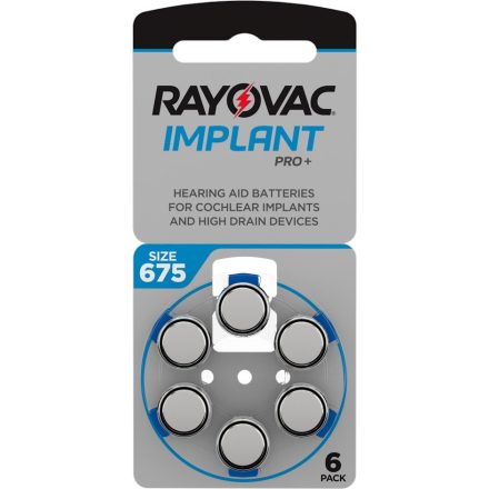 Rayovac Implant Pro+ 675 Hallókészülék Elem x 6 db