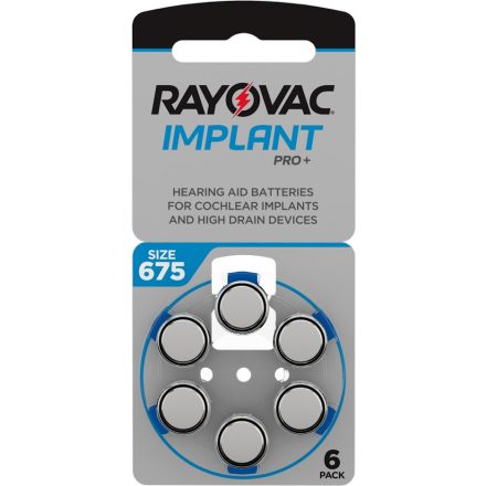 Rayovac Implant Pro+ 675 Hallókészülék Elem x 6 db