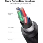 Ugreen Audio Kábel - 4 Pólusú - 3.5mm Jack - 1m - Fekete