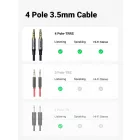Ugreen Audio Kábel - 4 Pólusú - 3.5mm Jack - 1m - Fekete