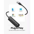 UGREEN CM416 4 portos USB HUB 3.0 - 0.25m - Fekete
