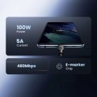 Ugreen USB-C - USB-C US562 Kábel - 1.5m 5A 100W - Fekete