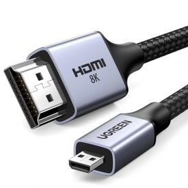 Ugreen Micro HDMI - HDMI 2.1 Kábel HD164 - 8K 2m - Szürke Ugreen Micro HDMI - HDMI 2.1 Kábel HD164 - 8K 2m - Szürke