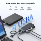 Ugreen CM653 4 portos USB HUB 3.0 - Fekete