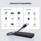 Ugreen CM653 4 portos USB HUB 3.0 - Fekete