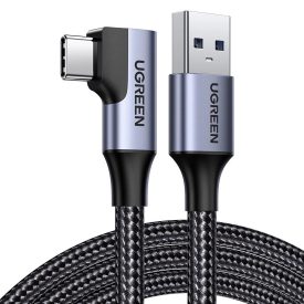 Ugreen USB-A - USB-C 90º US385 Kábel - 1m 3A 5Gb/s - Fekete   Ugreen USB-A - USB-C 90º US385 Kábel - 1m 3A 5Gb/s - Fekete