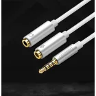 UGREEN Audio 3.5mm Fejhallgató + Mikrofon elosztó kábel 20 cm - Szürke
